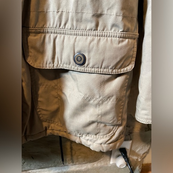 CS Essentials Medium Women’s Beige Parka Coat with Hood - Picture 8 of 14